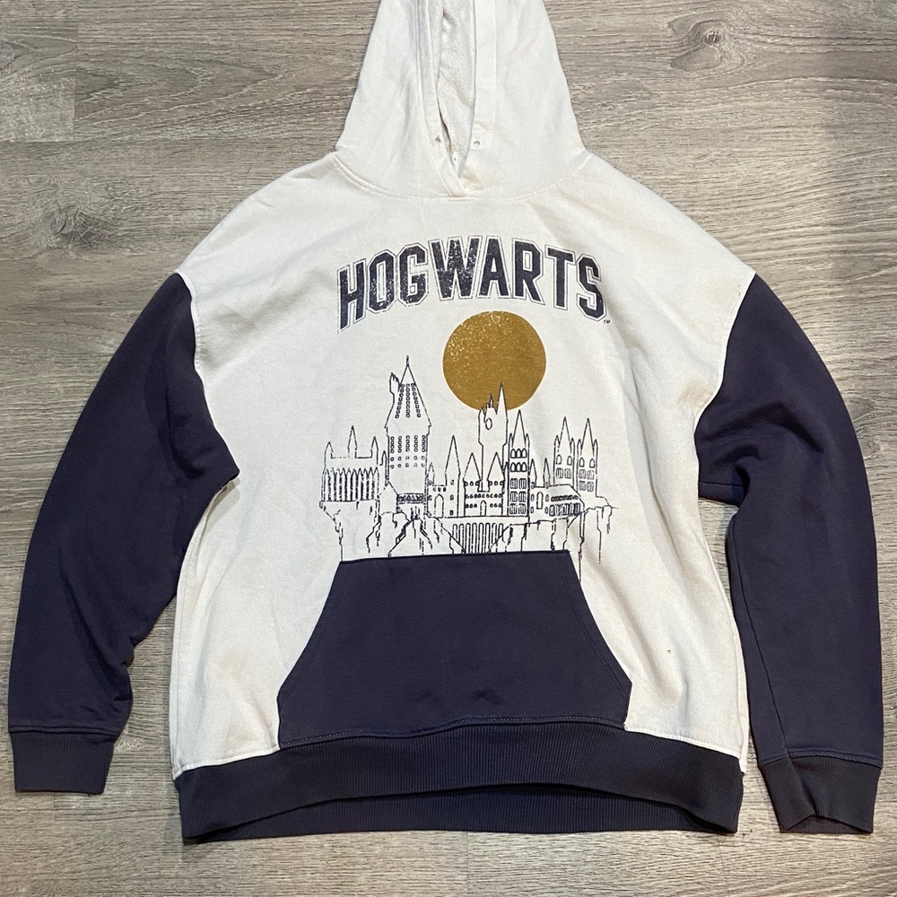 Hogwarts Navy and White Men's Hoodie